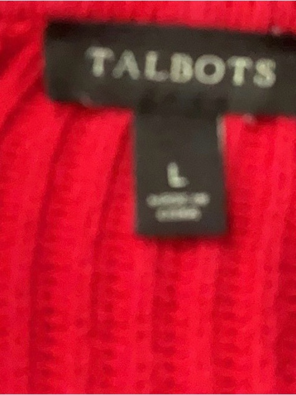 Talbots Red Ribbed Scoop-Neck Sweater Button Details - Picture 4 of 4